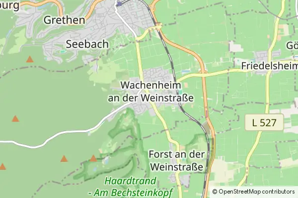 Mapa Wachenheim an der Weinstrasse