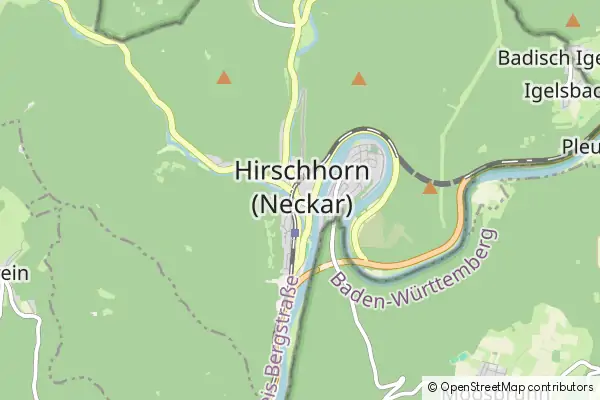 Mapa Hirschhorn (Neckar)