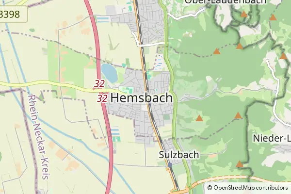 Mapa Hemsbach