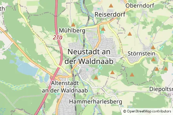 Mapa Neustadt an der Waldnaab