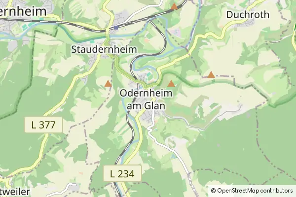 Mapa Odernheim am Glan