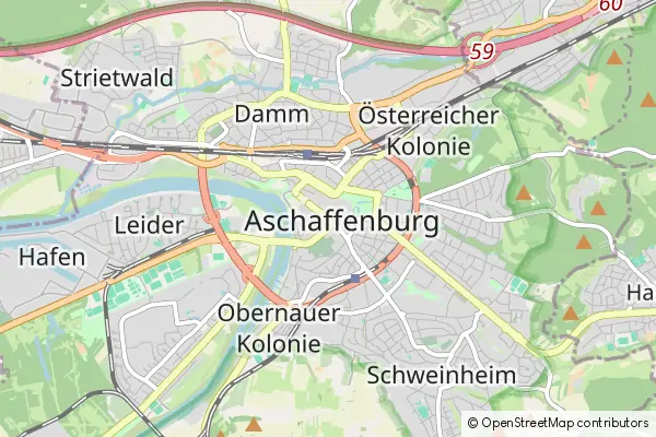 Mapa Aschaffenburg