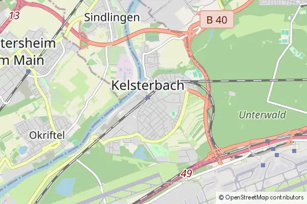 Mapa Kelsterbach