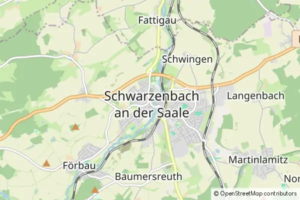 Mapa Schwarzenbach an der Saale