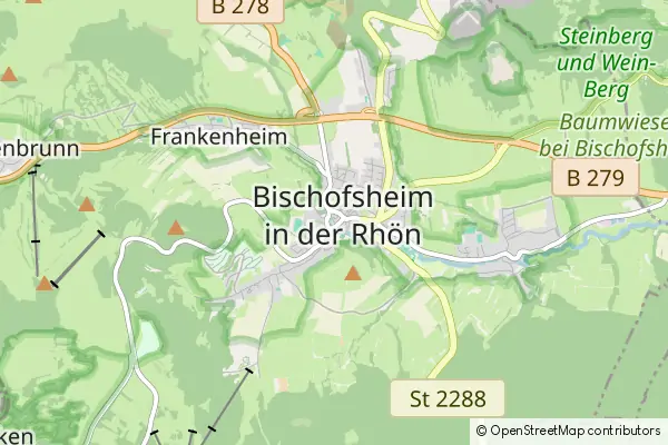 Mapa Bischofsheim an der Rhoen