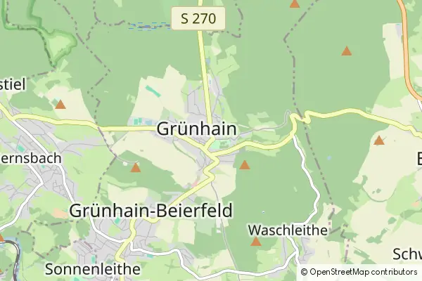 Mapa Grunhain-Beierfeld