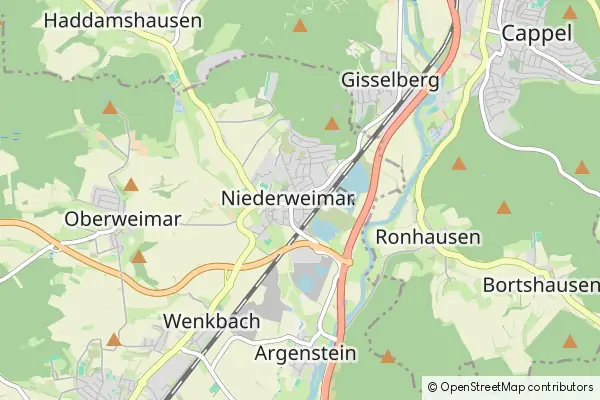 Mapa Weimar (Lahn)