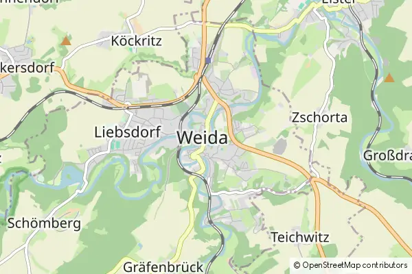 Mapa Weida