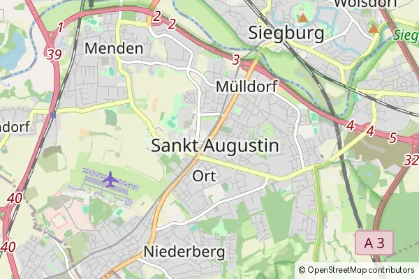 Mapa Sankt Augustin