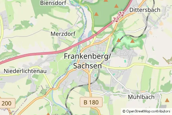 Mapa Frankenberg/Sa.