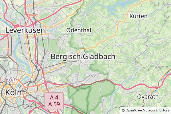 Mapa Bergisch Gladbach