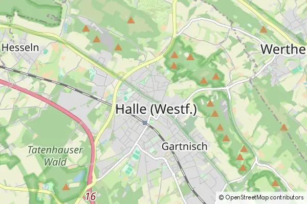 Mapa Halle Westfalen