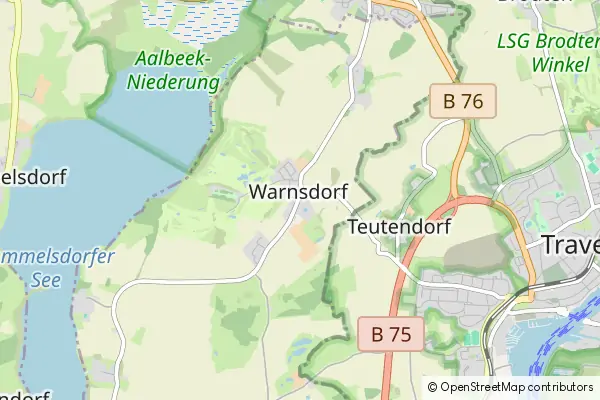 Mapa Warnsdorf bei Travemuende