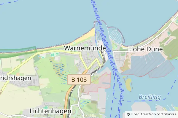 Mapa Warnemünde