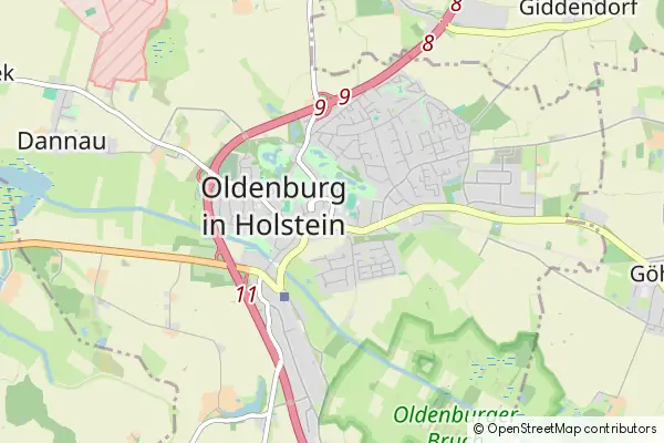 Mapa Oldenburg in Holstein