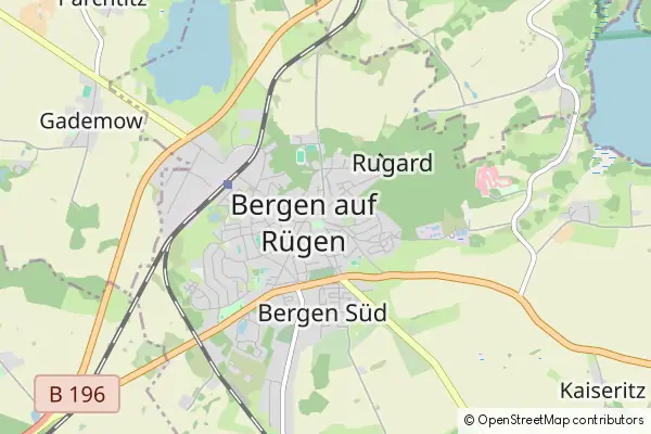 Mapa Bergen auf Ruegen