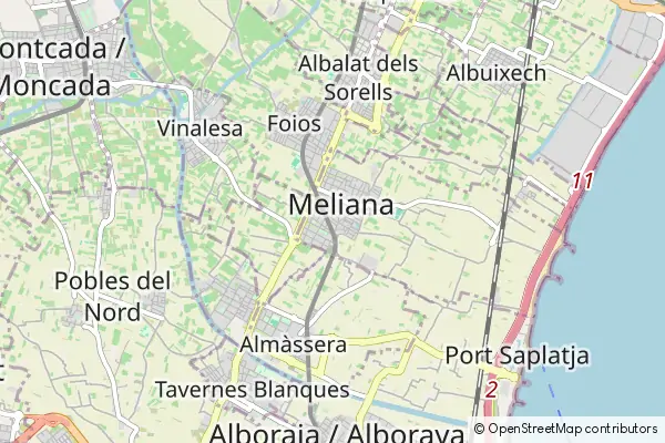 Mapa Meliana