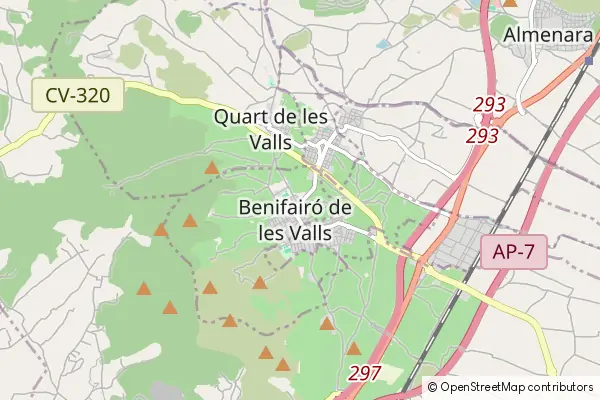 Mapa Benifairó de les Valls