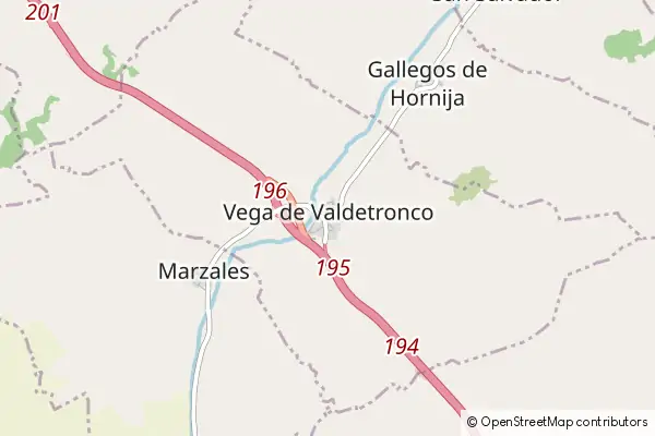 Mapa Vega de Valdetronco