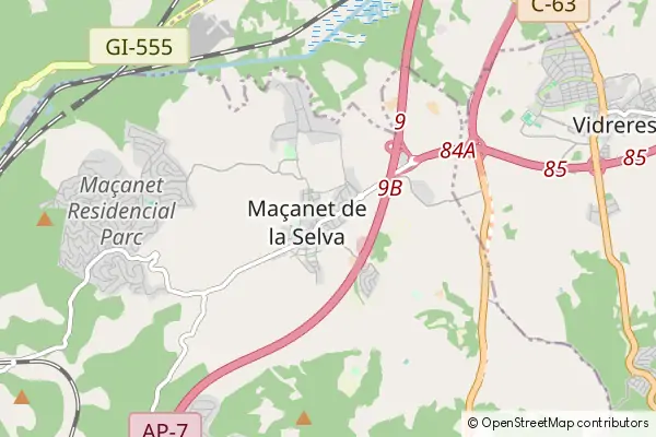 Mapa Maçanet de la Selva