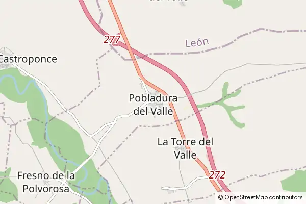 Mapa Pobladura del Valle