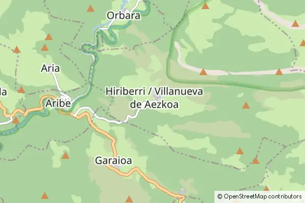 Mapa Hiriberri-Villanueva de Aezkoa