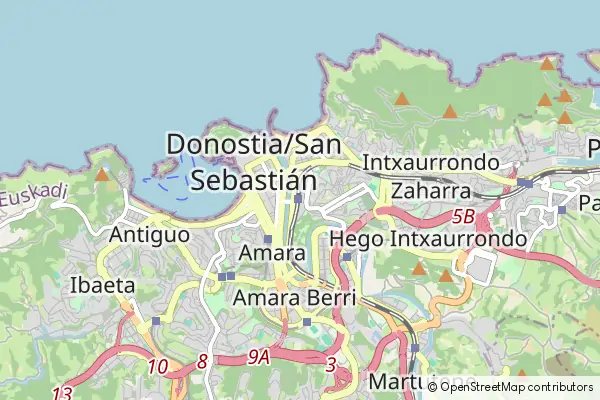 Mapa San Sebastian - Donostia