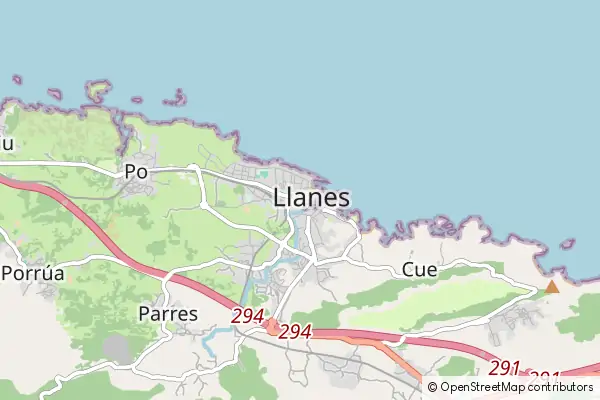 Mapa Poo de Llanes