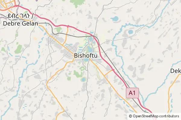 Mapa Bishoftu