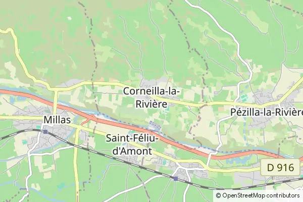 Mapa Corneilla-la-Rivière