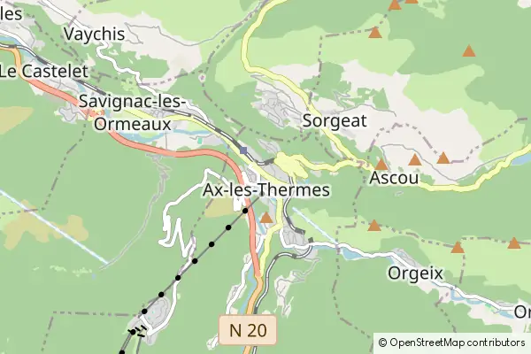 Mapa Ax-les-Thermes