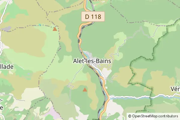 Mapa Alet les Bains