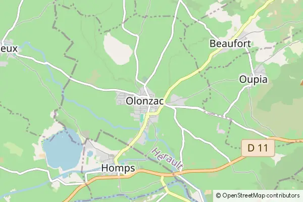 Mapa Olonzac