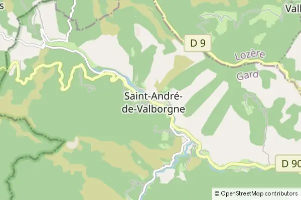 Mapa Saint Andre de Valborgne