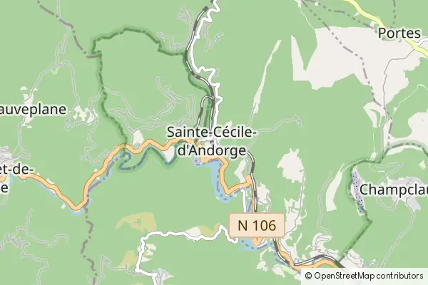 Mapa Sainte-Cécile-d'Andorge