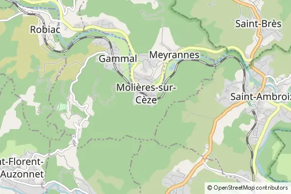 Mapa Molières-sur-Cèze