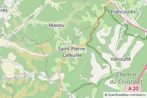 Mapa Saint-Pierre-Lafeuille