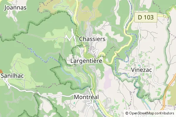 Mapa Largentière