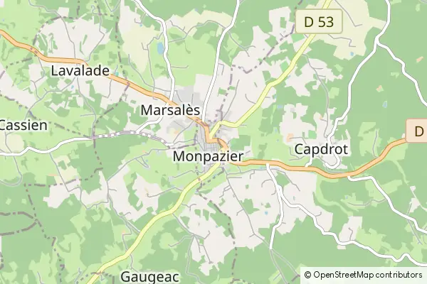 Mapa Monpazier