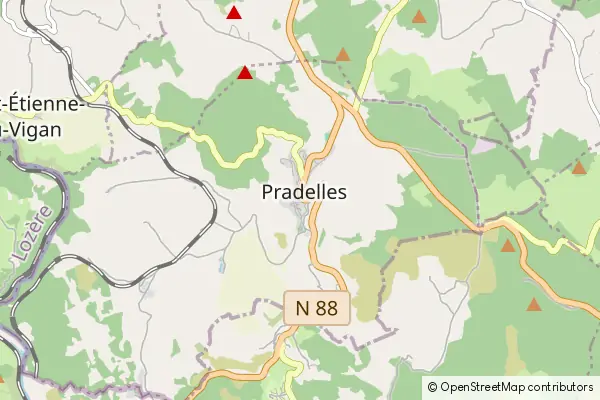 Mapa Pradelles