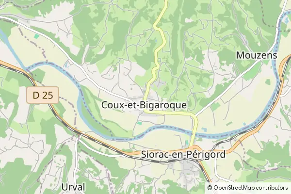 Mapa Coux-et-Bigaroque