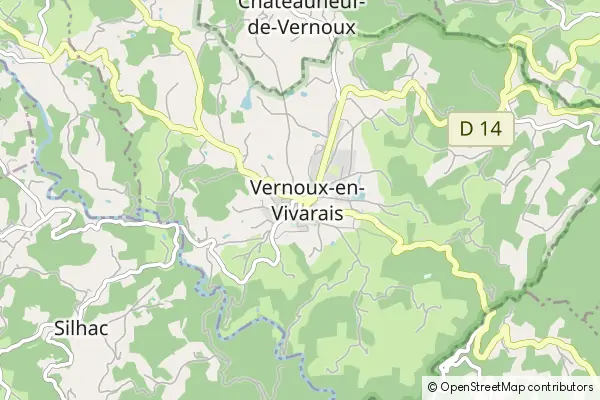 Mapa Vernoux-en-Vivarais