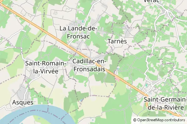 Mapa Cadillac-en-Fronsadais