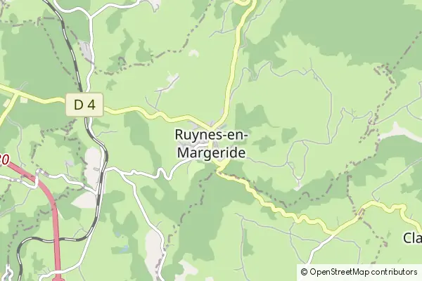 Mapa Ruynes-en-Margeride