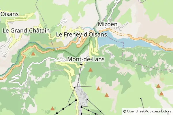 Mapa Mont-de-Lans