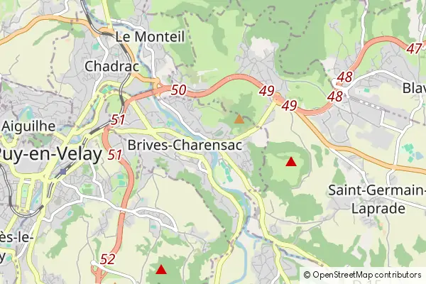 Mapa Brives-Charensac