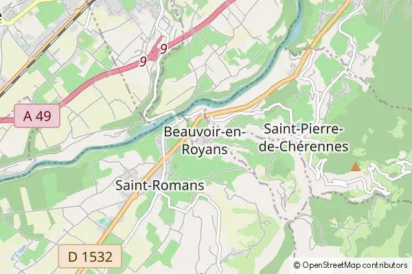 Mapa Beauvoir-en-Royans