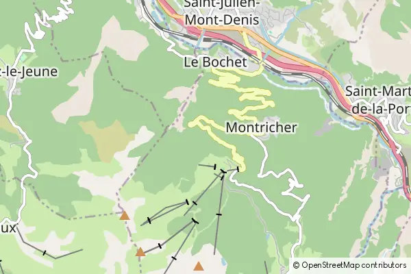 Mapa Montricher-Albanne