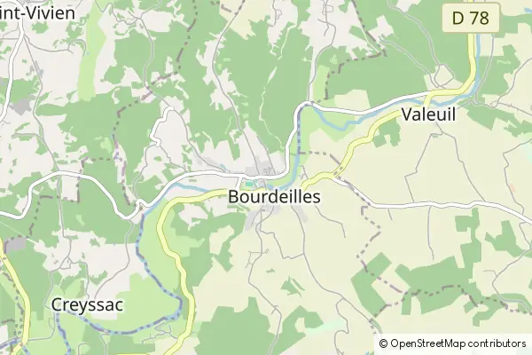 Mapa Bourdeilles