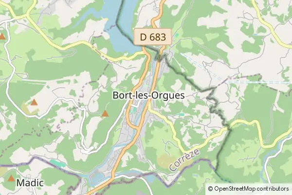 Mapa Bort-les-Orgues